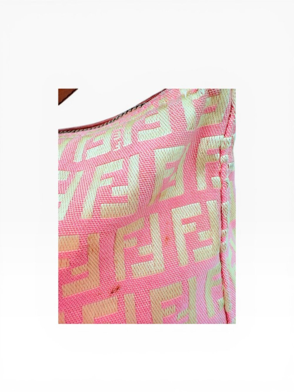 Fendi Zucca Zuccino Pink Canvas Pochette Shoulder Bag - Picture 8 of 15